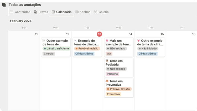 Revisões programadas